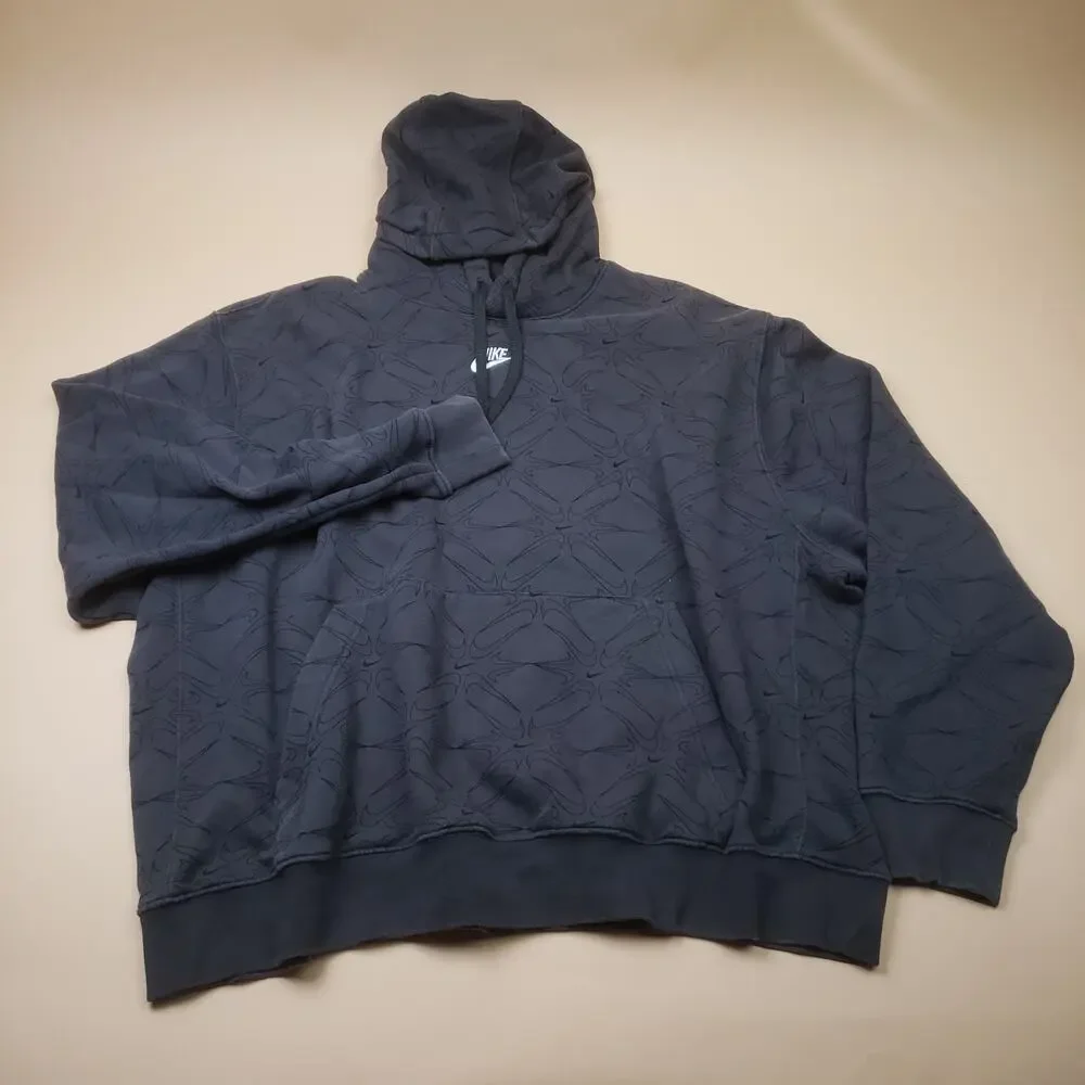 Nike Center Swoosh All Over Print Swoosh Charcoal Gray Pattern Essential Men 2XL - Picture 3 of 11